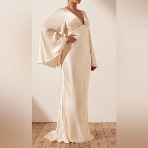 La Lune Backless Maxi Dress Shona Joy US 12 Cream